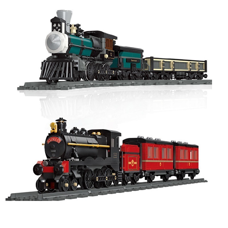 Big Boy Steam Train Toy MOC Building Blocks Educational Games Plastic Building Block 3D Model Train Toys For Kids Christmas gift