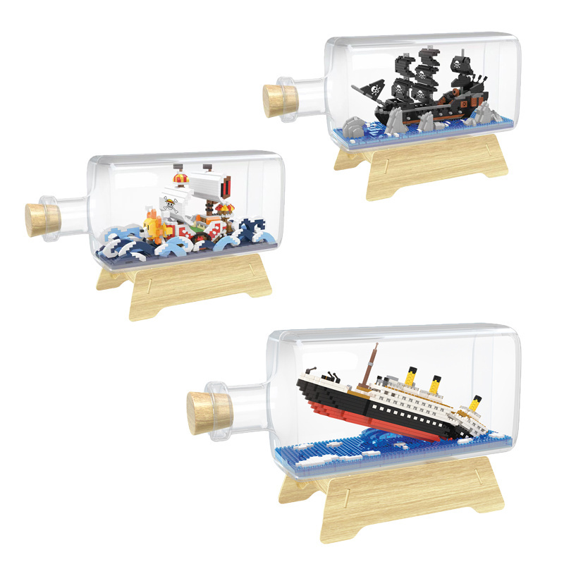 Wholesale Kid toys Titanic micro mini building blocks Titanic Black Pearl of the Caribbean Sunbeam diy toys set