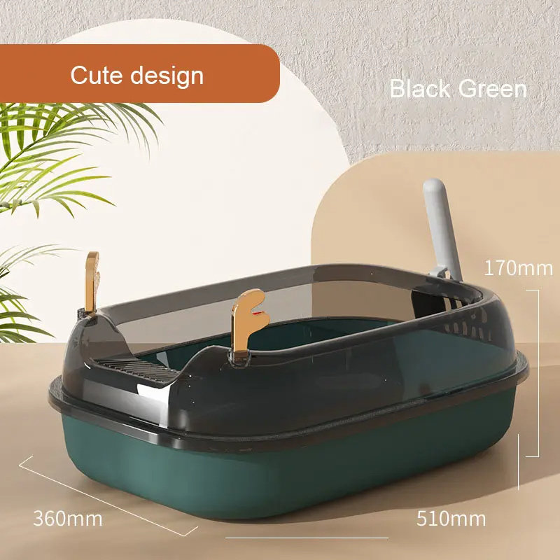 Kinning Removable Large Pets Cat Litter Box & Accessories Toilet With Shovel Anti-Splash Semi Closed Litter Box Cat