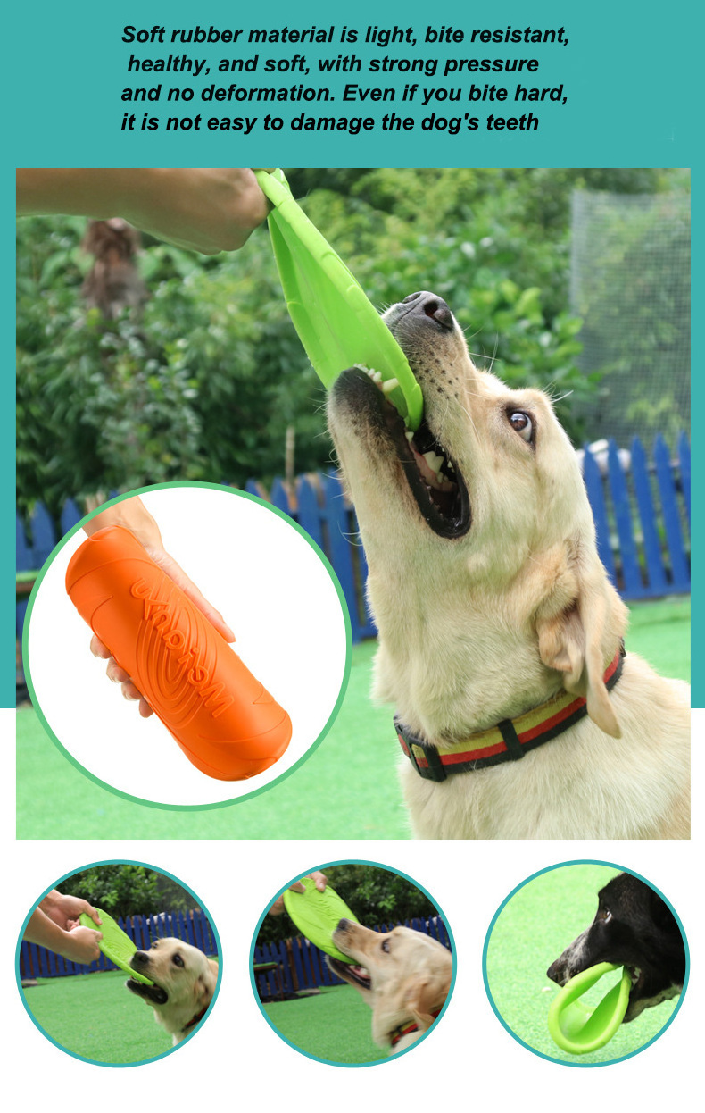 Kinning   Dog Flying Disc Dog Pet Toy Pet Interactive Training Flying Disc Floating Water Bite Resistant Soft Dog Flying Disc