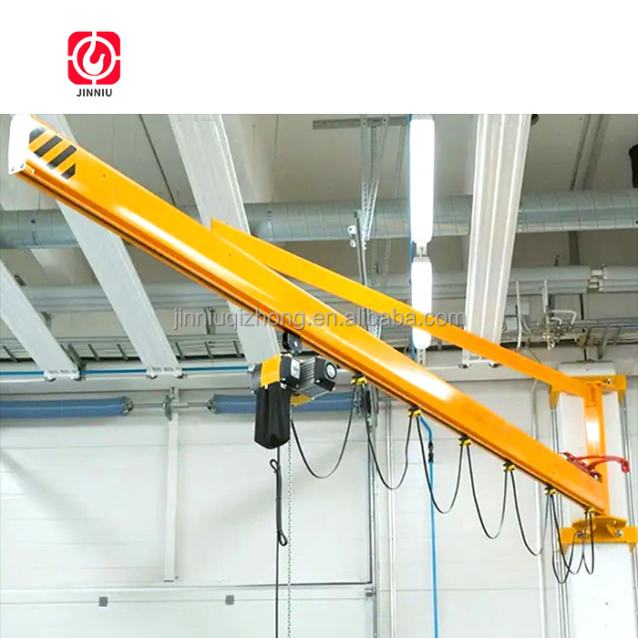 Cantilever 10 ton swinging loading arms electric hoist jib crane with chain hoist