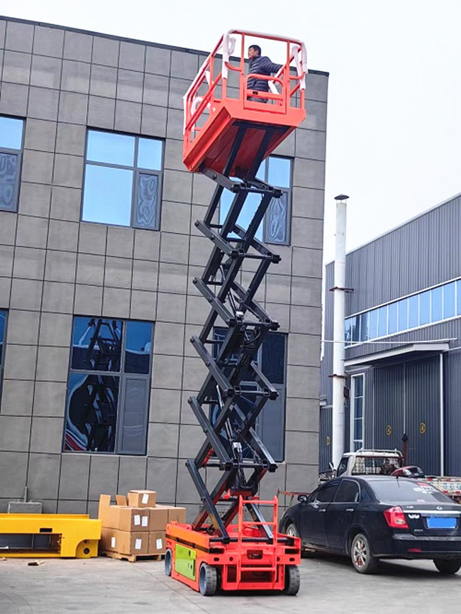 8m 10m 12m CE certificated hydraulic electric lift table self propelled scissor lift with non-marking tire