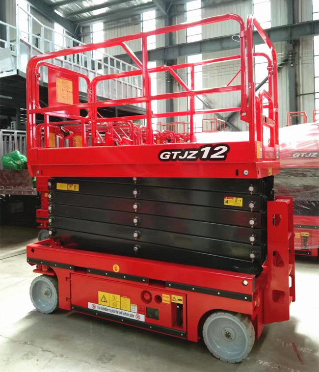 8m 10m 12m CE certificated hydraulic electric lift table self propelled scissor lift with non-marking tire