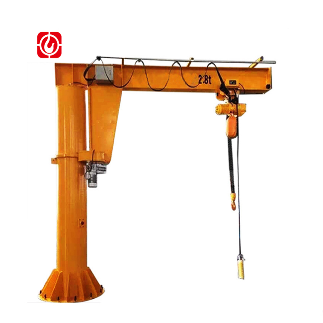 Factory Direct Sale 1 ton 2 ton 3 ton 5 ton 360 Degree Rotation Supported Cantilever JIB Crane With Electric Hoist