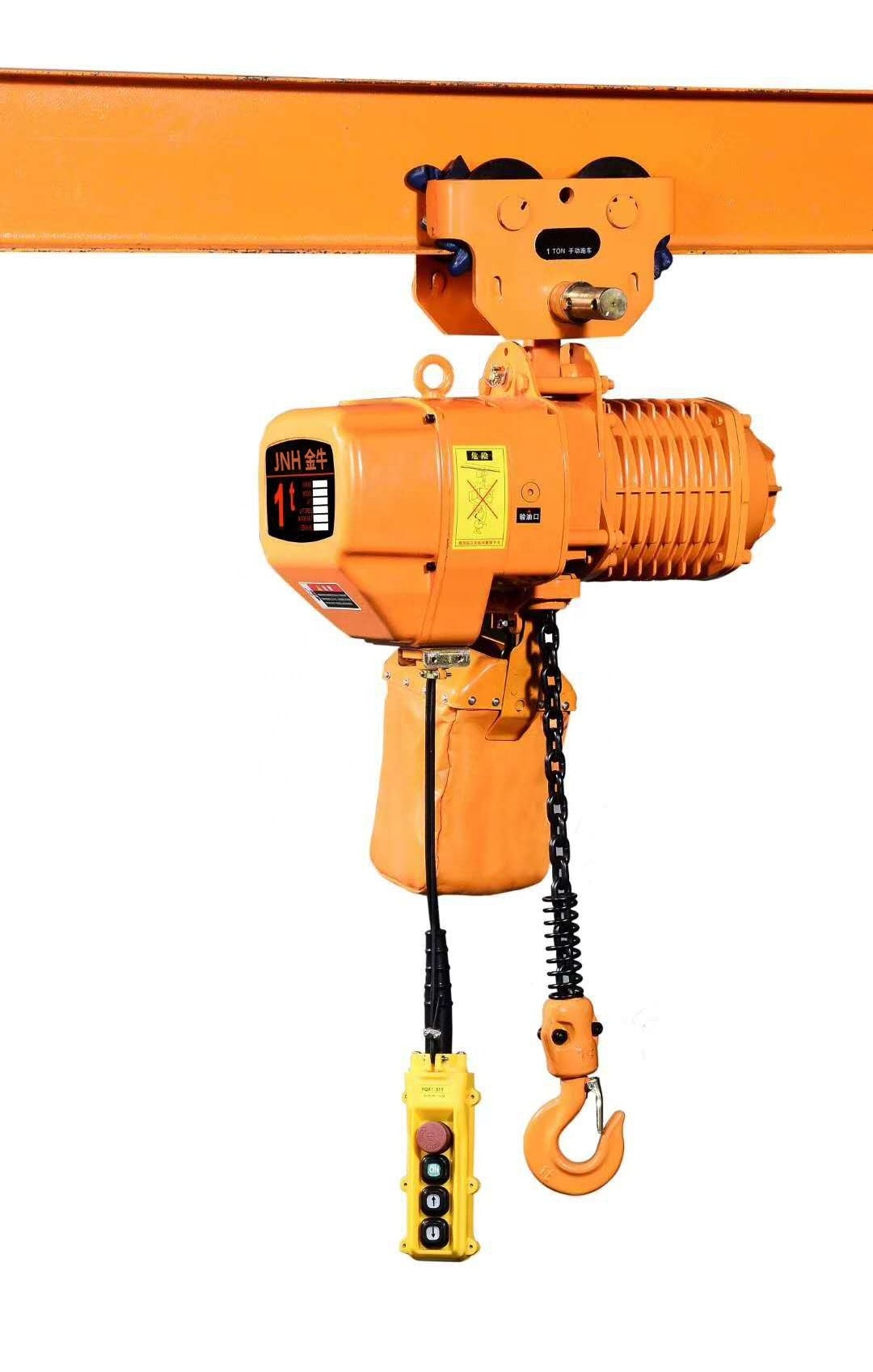 Block Bag 0.5t 1t 5t Warehouse Portable Chain Electric Chain Trolley Hoist For Wall-Mounted Jib Cranes