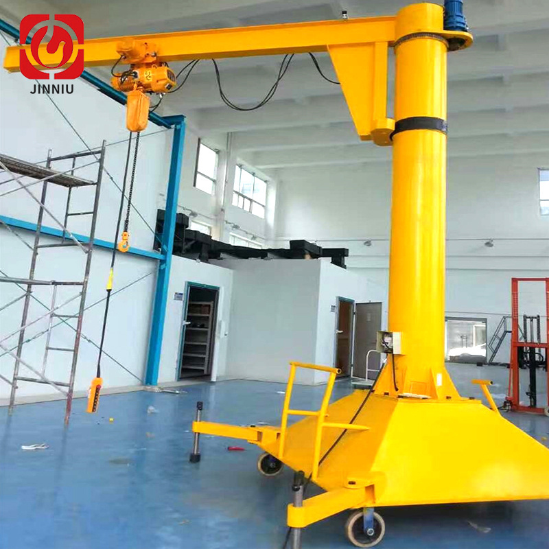 Portable Hydraulic with Electric Workshop Crane Cantilever  Small Pickup Rotate Manual Mobile Jib Crane Truck Crane