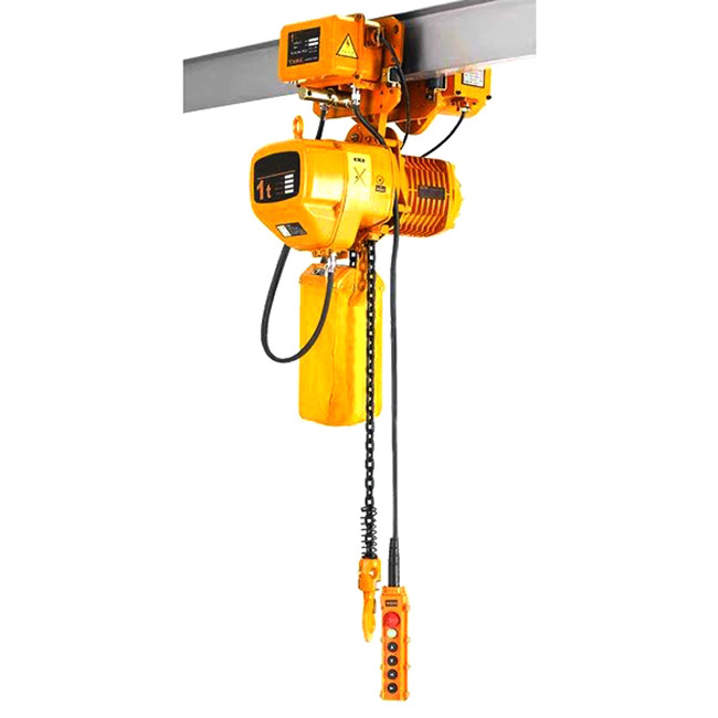 Block Bag 0.5t 1t 5t Warehouse Portable Chain Electric Chain Trolley Hoist For Wall-Mounted Jib Cranes