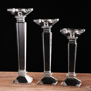 party supplies decoration wholesale long stem candle holder cylinder crystal tall votive candle holder