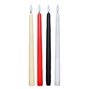 D 2.2 waved white paraffin wax home decoration battery operated timer led candles