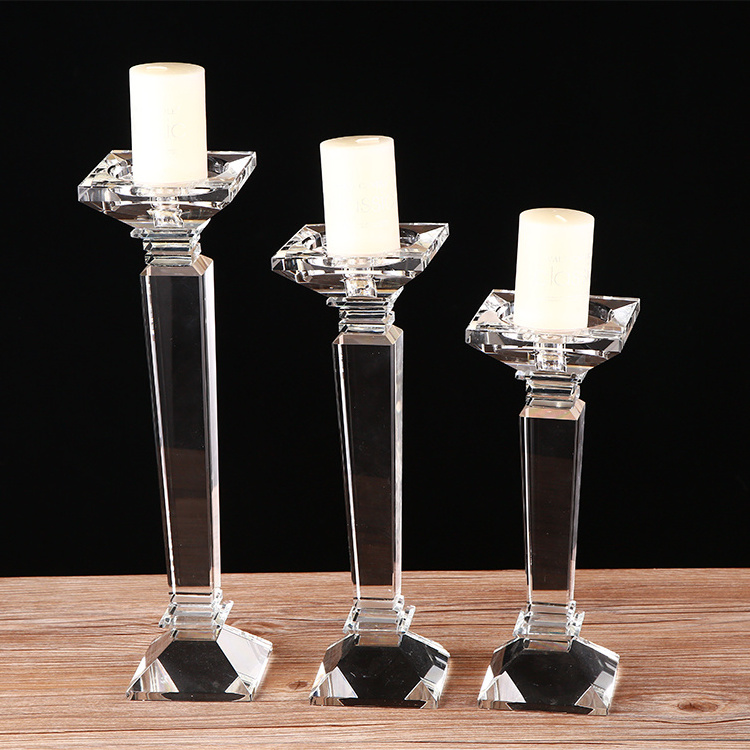 party supplies decoration wholesale long stem candle holder cylinder crystal tall votive candle holder