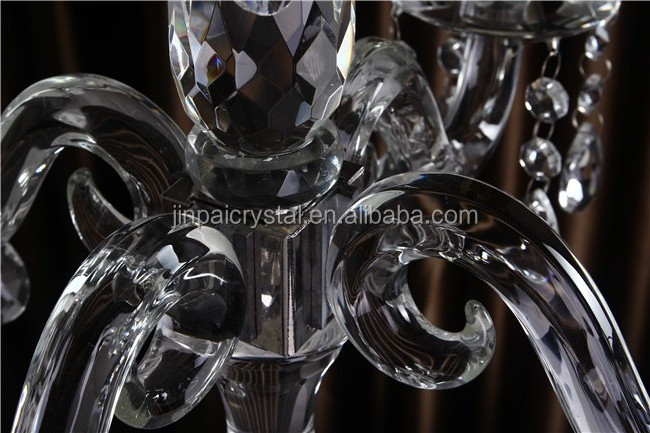 Factory sale Hanging Crystal Clear Morden Clear Glass Candle Holder Stick 5 Candelabra Led Bulb Candelabras