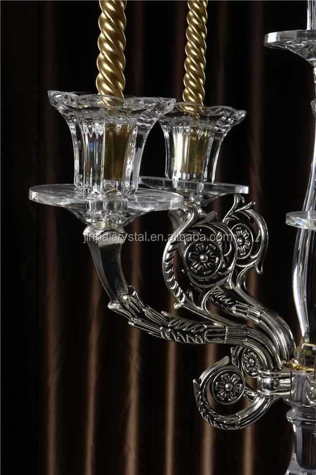 Wholesale Black-Candelabra Wedding Table Centerpiece Decoration 5 Arm Crystal Glass Candelabra Black