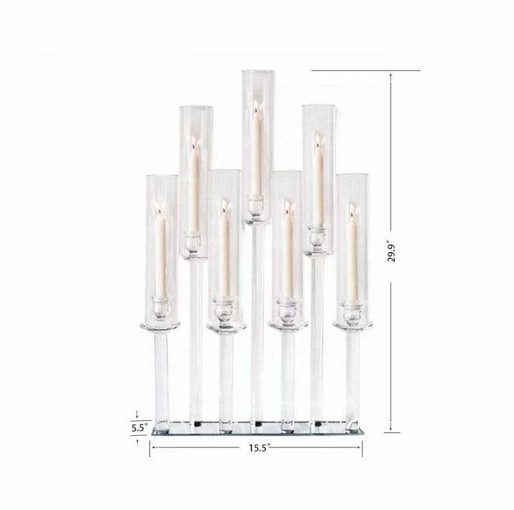 long base 7 holder party table wedding decoration supplies candelabra crystal material