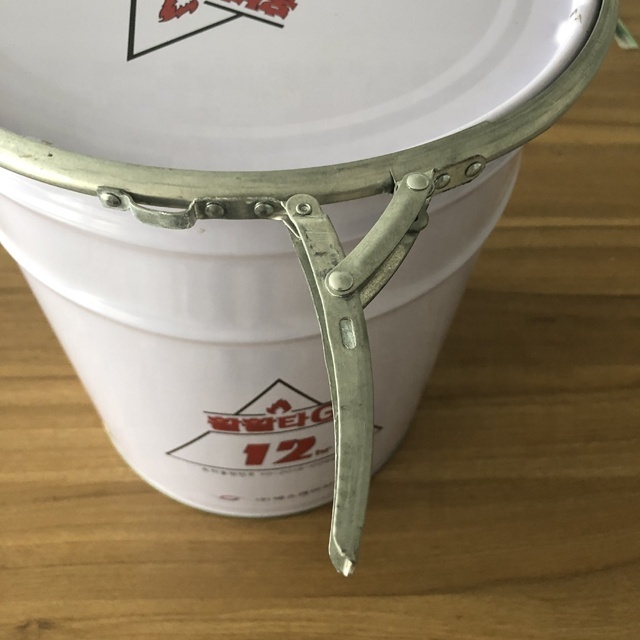 20L grease tin pail with lug lid and metal handle, 5 gallon bucket handle