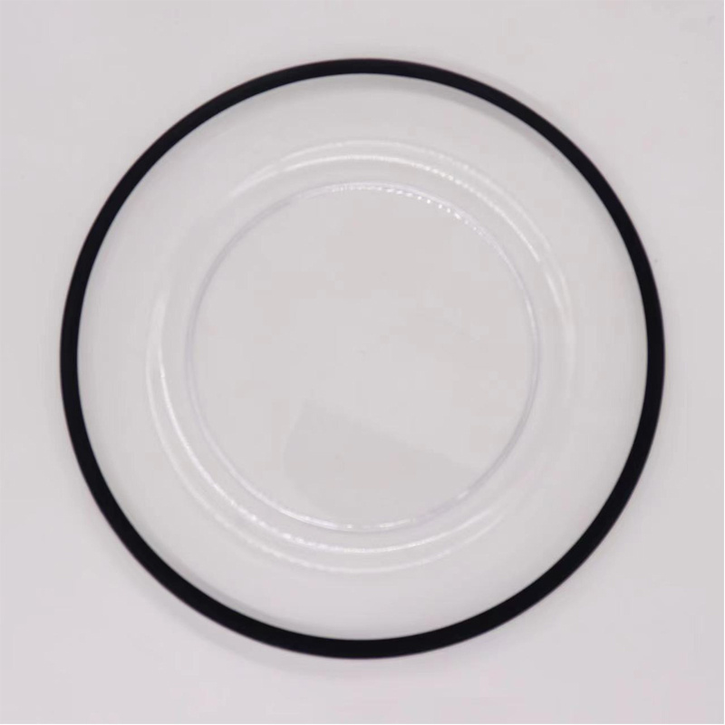 Wedding Decoration Clear Dinner Plates Crystal Round Restaurant Flat Dishes Under Plate Wholesale Black Rim Glass Charger Plates