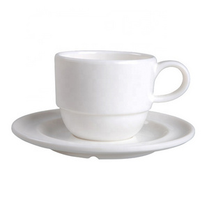 Factory Wholesale Cheap Bulk White Plastic Melamine Coffee Tea Cup Plate Saucer Set