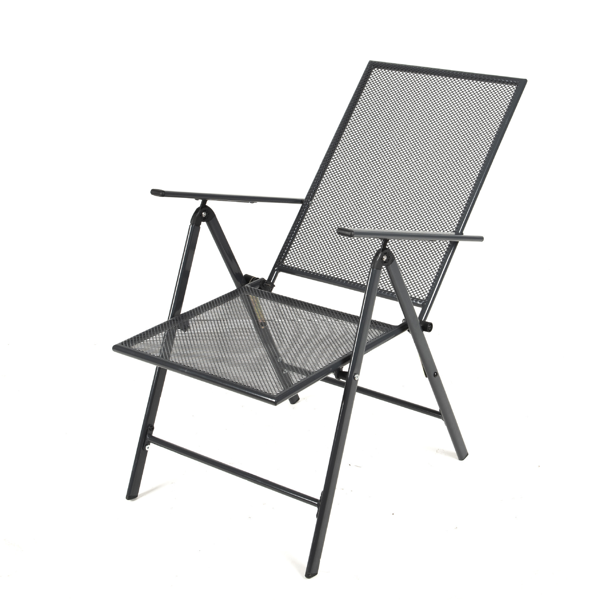 Patio Chairs Folding Lawn  Outdoor Sling Chairs 5 Level Adjustable Backrest Metal Frame Patio Dining Chairs for Camping