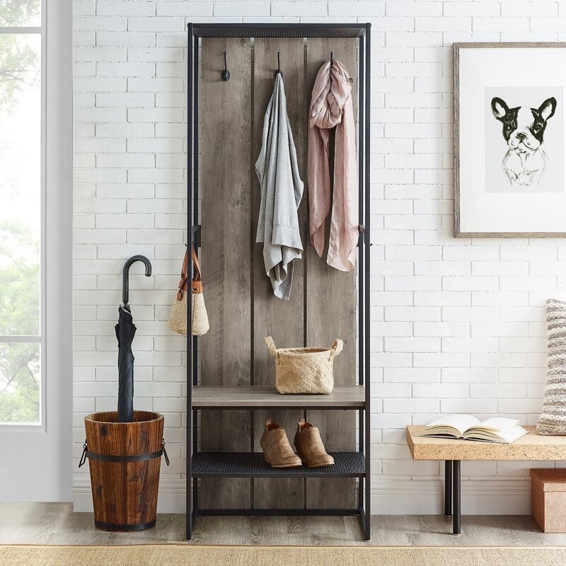 Coat Rack Shoe Bench Set,, Hall Tree Coat Rack, Mud Room Bench ...