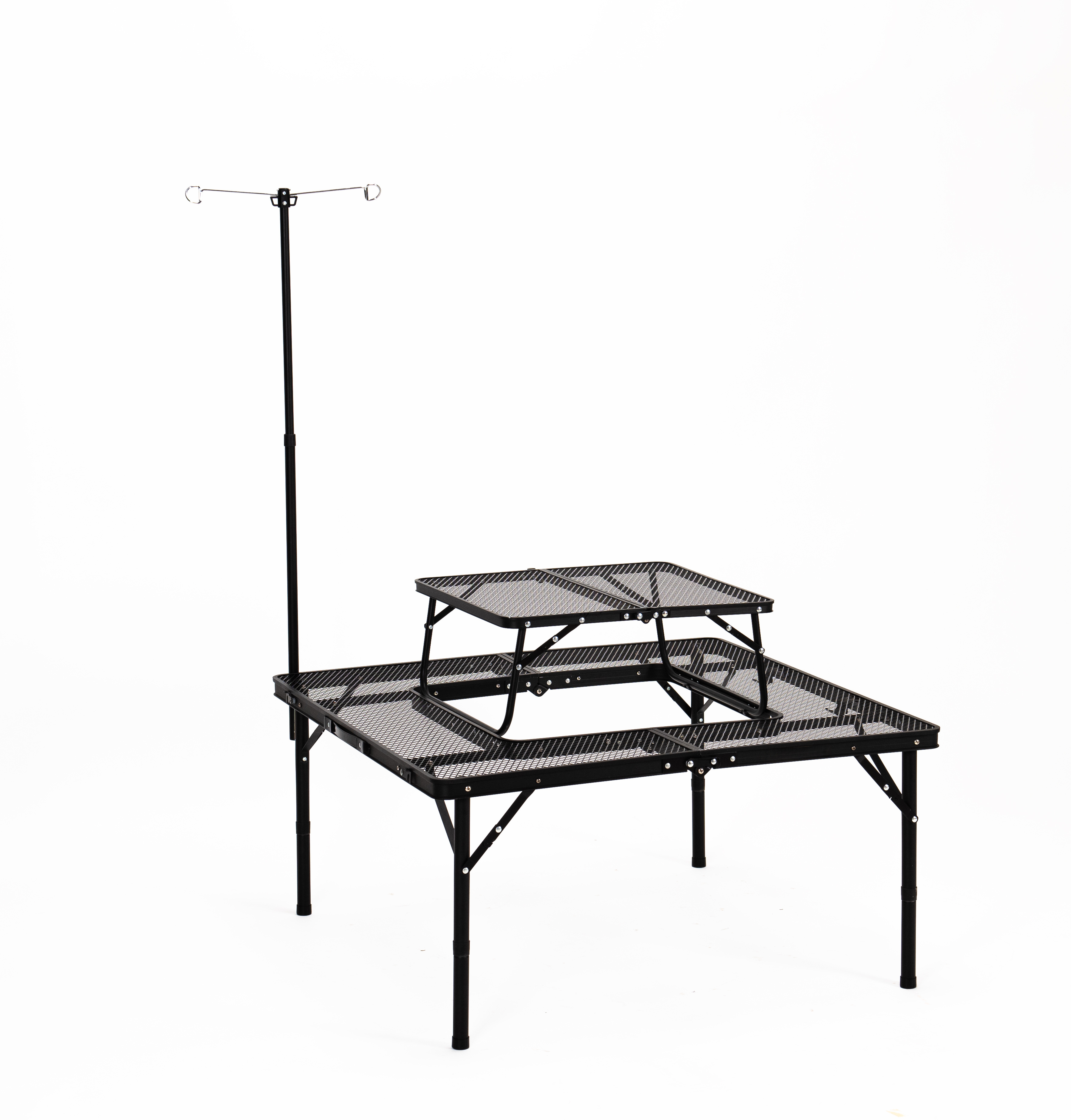 Fire Pit Table with  Grill for Outside Large Square Outdoor Firepit with BBQ  Grate for Backyard Garden Patio Camping Picnic