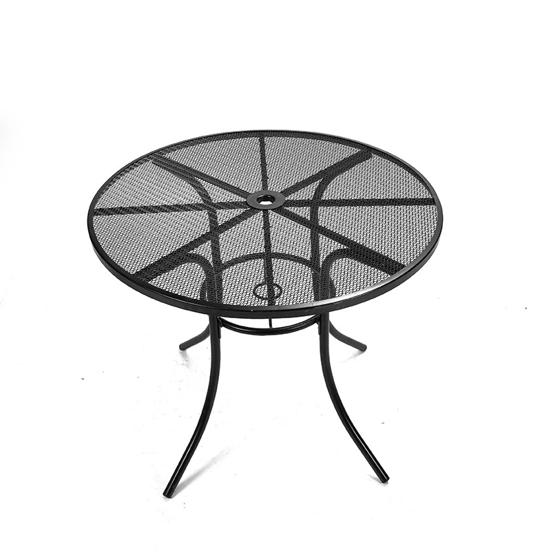 Outdoor modern metal outdoor/patio/garden/balcony table and chair set grey metal chair and round table dining set