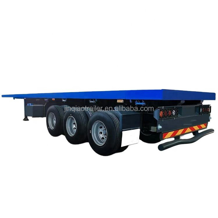 3 4 Axle 40T 60T Flatbed Flat Bed Container Semi Used Truck Trailer For Africa