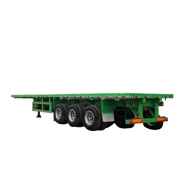 3 Axles 30 Ft Blue Cheap Flat Bed Semi Trailers Flatbed Container Trailer For Sale