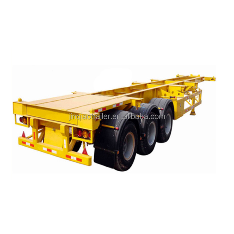 3 4 Axle 40T 60T Flatbed Flat Bed Container Semi Used Truck Trailer For Africa