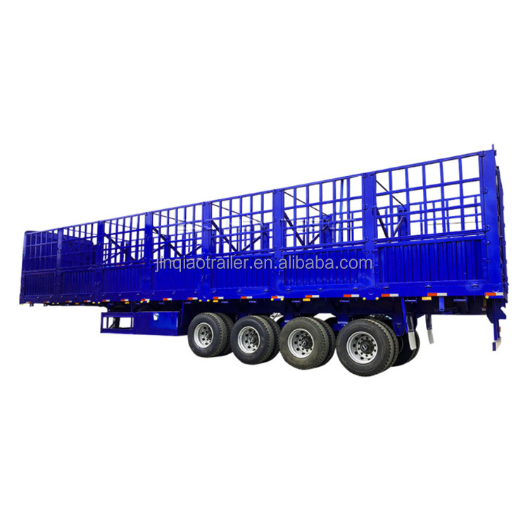 JINQIAO Brand New Container Wooden Motorcycle Transportation Net Fence Cargo Semi Trailer