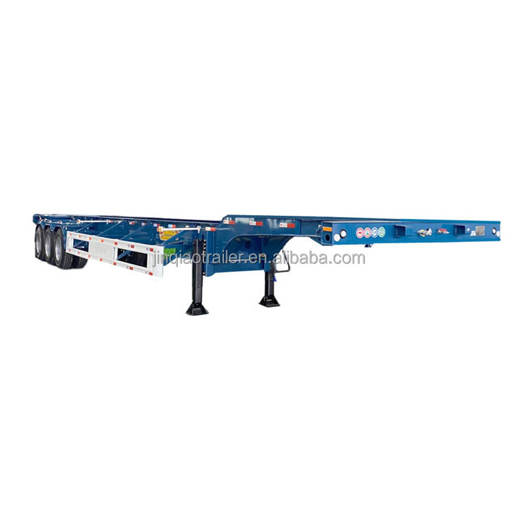 3 Axles 30 Ft Blue Cheap Flat Bed Semi Trailers Flatbed Container Trailer For Sale