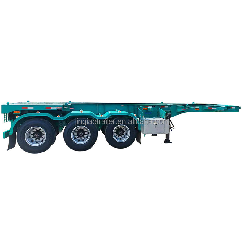 Tri-Axle Forty  Trailers 50 Tons 20FT 40FT 50FT 53 Foot Container Chassis Flatbed Semi Trucks Trailer For Sale