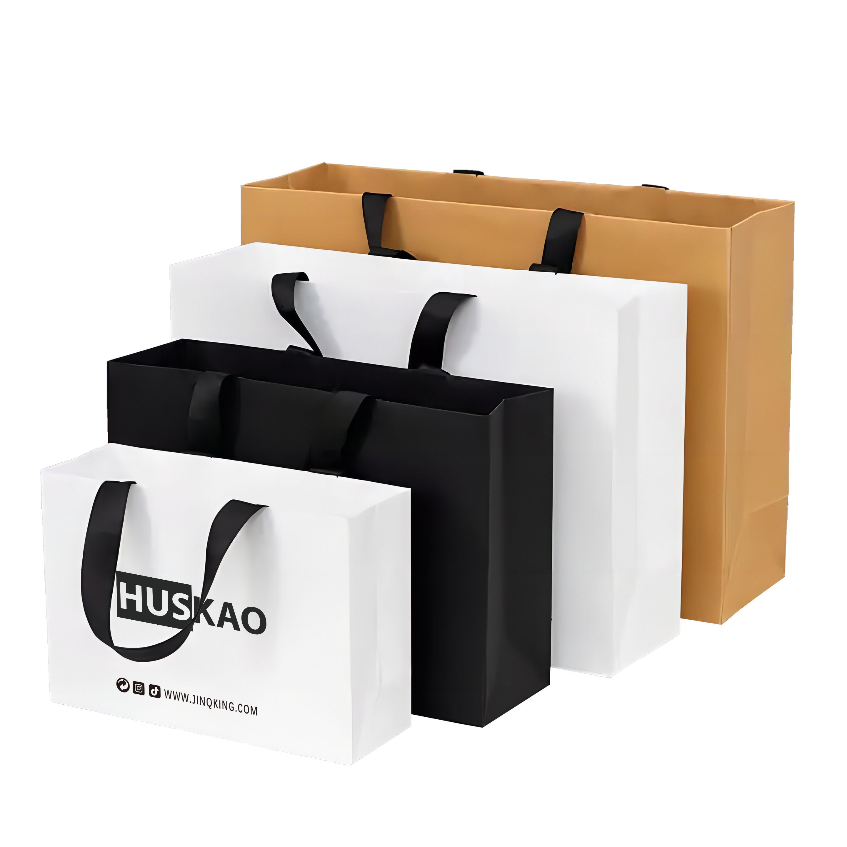 Eco Friendly Cheap Custom Christmas Gift Takeaway Food Bag Fashion Shopping Bag Brown Kraft Paper Bag With Your Own Logo