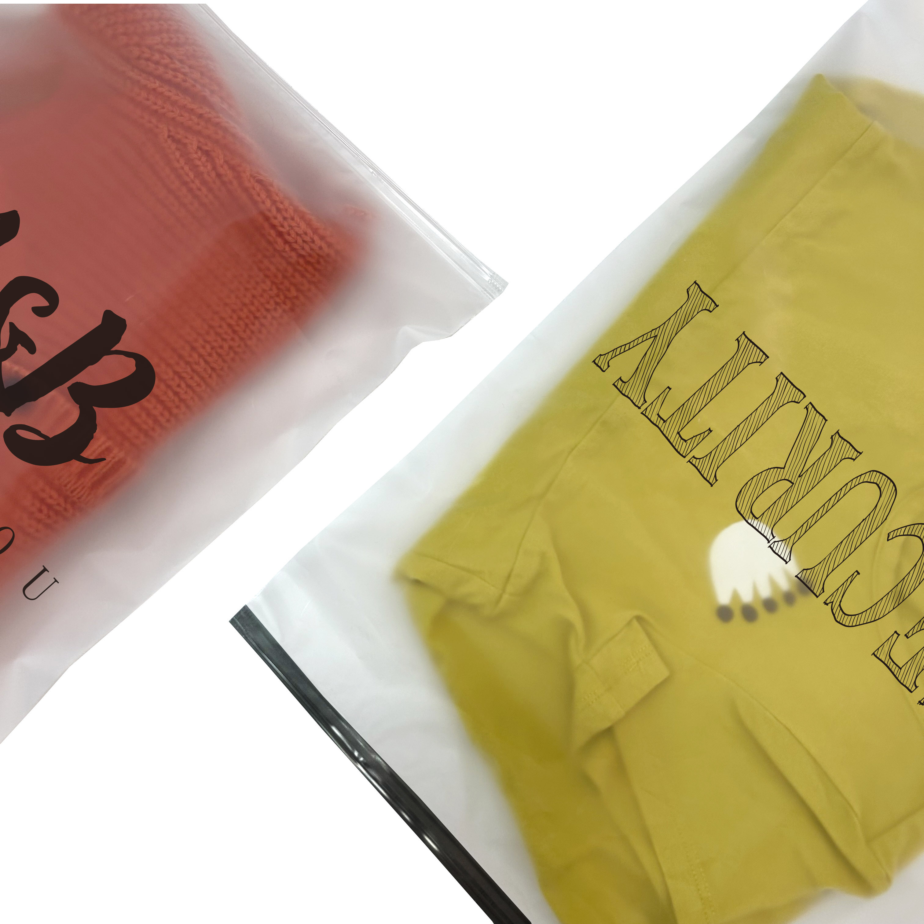 Waterproof Custom Logo Printed  Plastic Bags With Zipper Lock For Clothing Packaging