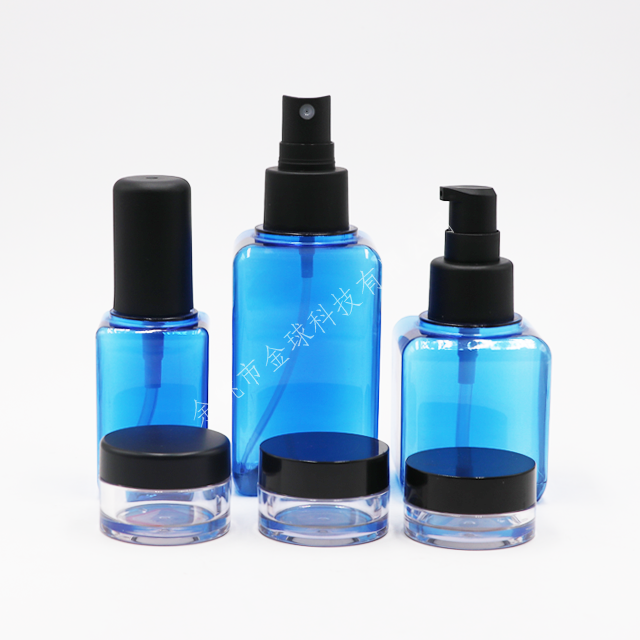 Clear Paint Frosted Black Square Rectangle frosted pump bottle for cosmetic cream jar bottle packaging