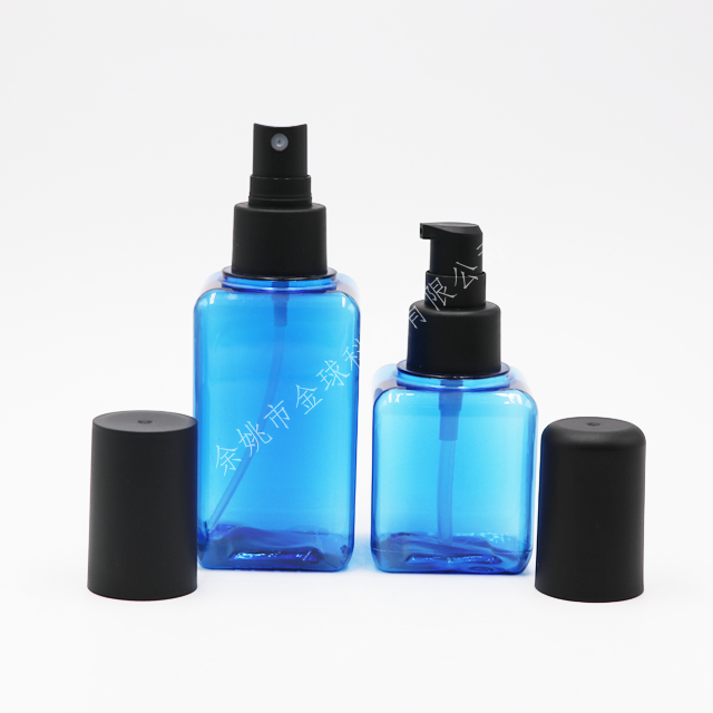 Clear Paint Frosted Black Square Rectangle frosted pump bottle for cosmetic cream jar bottle packaging