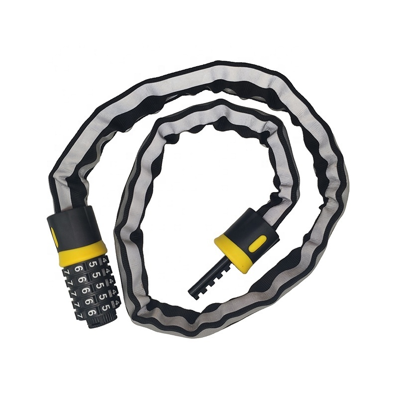 Wholesale High Security Bike Lock 5 Digit Password Combination chain Lock for Bicycle motorcycle scooter