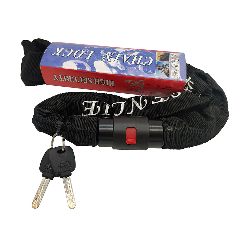 ANTI-THEFT CLOTH COVERED HIGH SECURITY STEEL CHAIN LOCK WITH KEYS FOR BICYCLE AND MOTORCYCLE