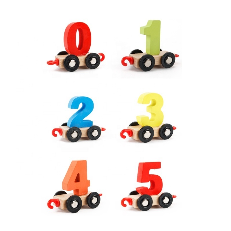 Train Toys Preschool Educational Wooden With Numbers For Toddler And Kids Block Set Wood