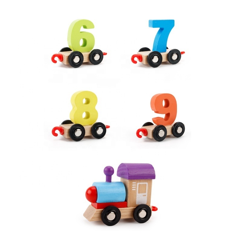 Train Toys Preschool Educational Wooden With Numbers For Toddler And Kids Block Set Wood