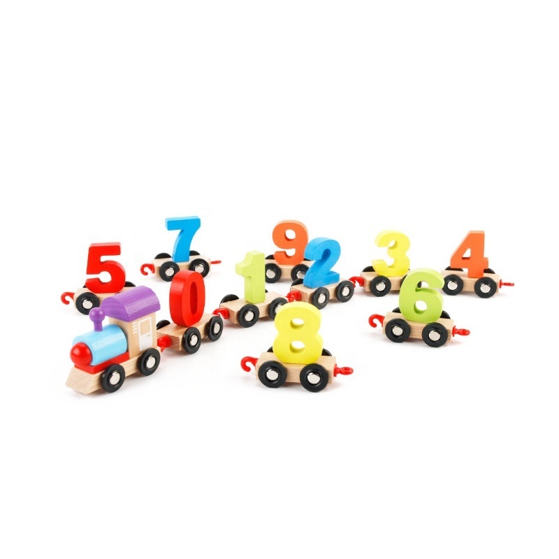 Train Toys Preschool Educational Wooden With Numbers For Toddler And Kids Block Set Wood