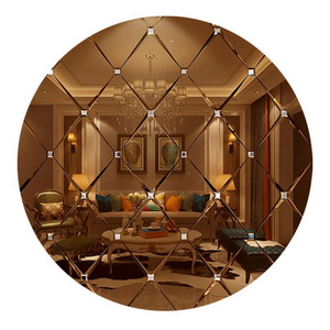 Customized all size beveled edges mirror tiles radial edges glass art spell mirror wall decoration