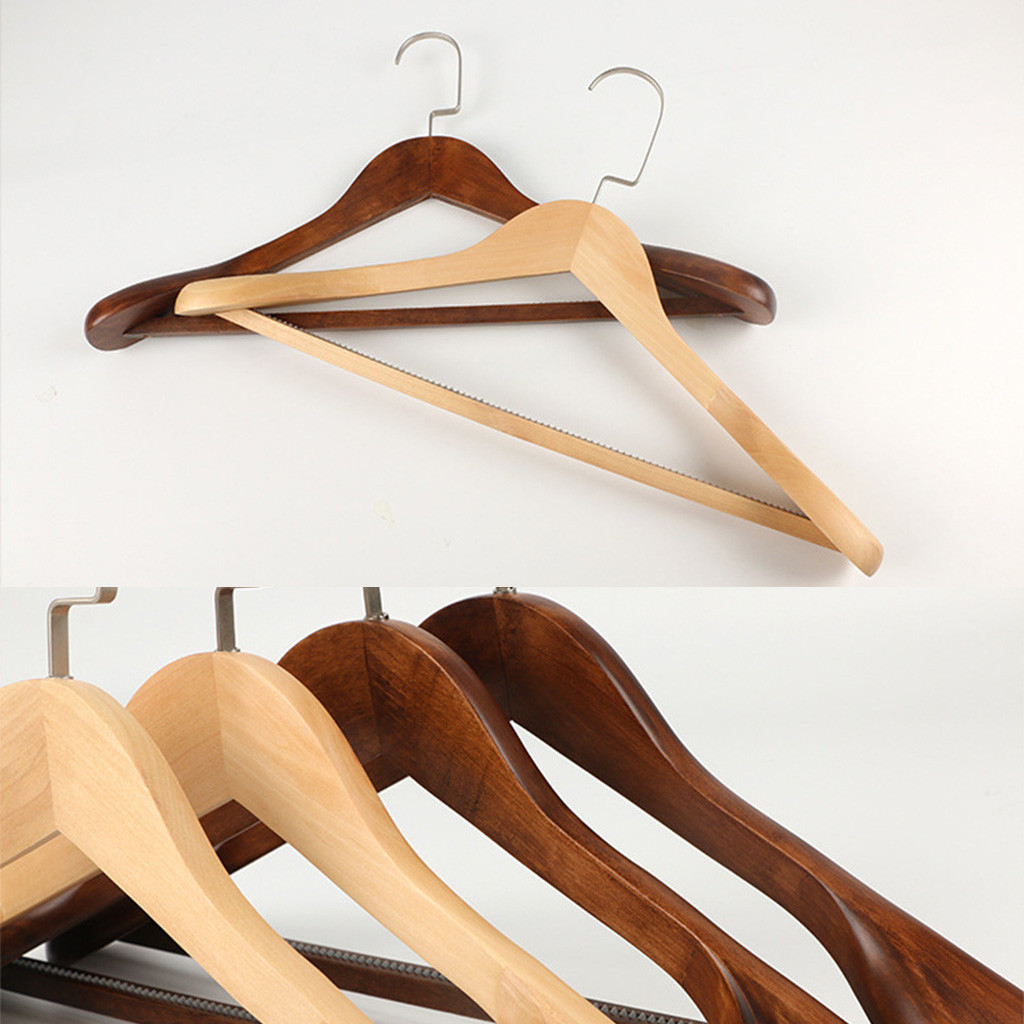 Wood Clothes Rack Solid Hanger Non-Slip Hangers Clothes Shirts Sweaters Dress Hanger Drying Rack For Home