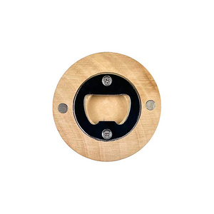 Round Wood Opener Wood Bottle Opener with Magnet Bottle Openers for Beer