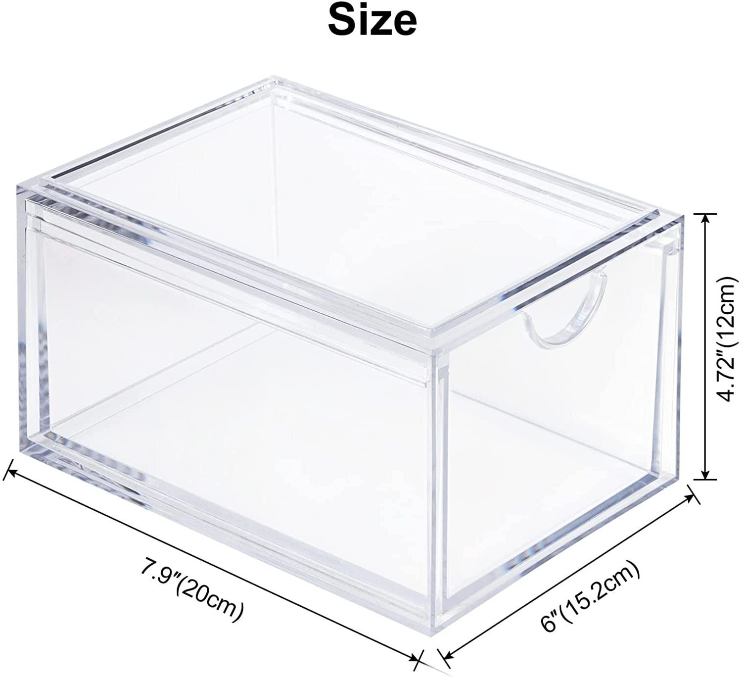 Acrylic Stackable Cosmetic Organizer Drawers Clear Plastic Storage Bins For Vanity Organization and Storage