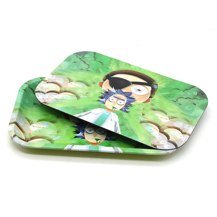 Custom Blank Sublimation Smoking Metal Rolling Serving Tray With Magnetic Lid