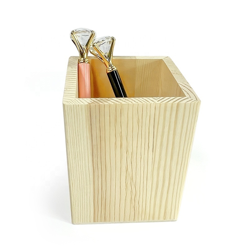 Wholesale Custom High Quality Multi-function Office Desktop Pencil Organizer  Wooden Pen Holder for School