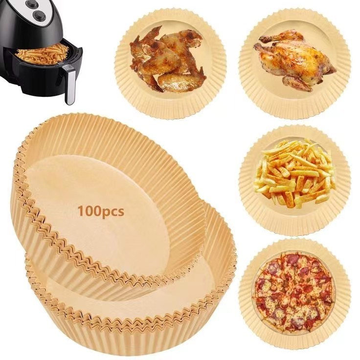 50-200PCS Disposable paper round liner Non-stick water proof parchment Air  Fryer Paper