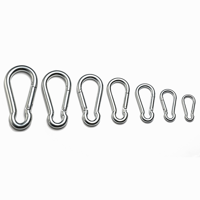 JRSGS Stainless Steel Carabiner 304/316/Iron DIN5299C Spring Snap Hook Carabiner Clips Lifting Hooks