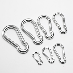 JRSGS Stainless Steel Carabiner 304/316/Iron DIN5299C Spring Snap Hook Carabiner Clips Lifting Hooks