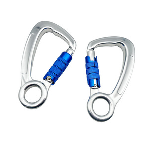 JRSGS Custom Aluminum carabiner 30KN Auto Mountain Climbing Swivel Clip Snap hook Safety Hook Clip Hook S7120TN3