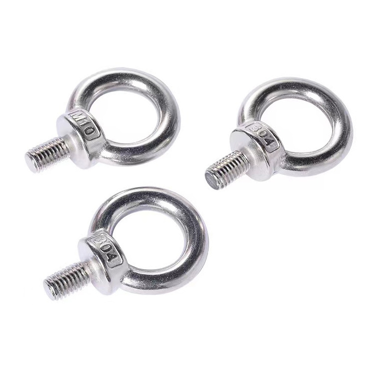 Wholesale Eye Bolt 304 Stainless Steel Marine Lifting Eye Screws Ring Loop Hole for Cable Rope Eyebolt Hook